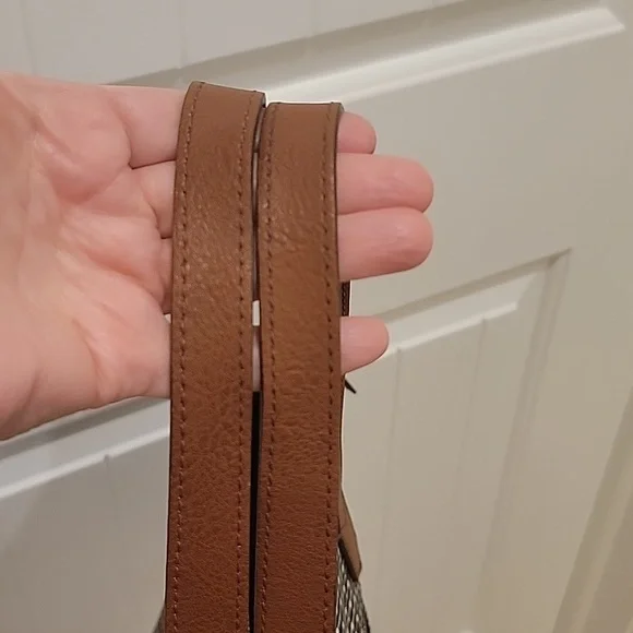 Fossil Vegan Leather Handbag Black Dotted Tote - Picture 6 of 11